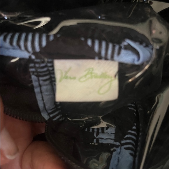 Vera Bradley Black and Blue Striped Pouch - Picture 4 of 7